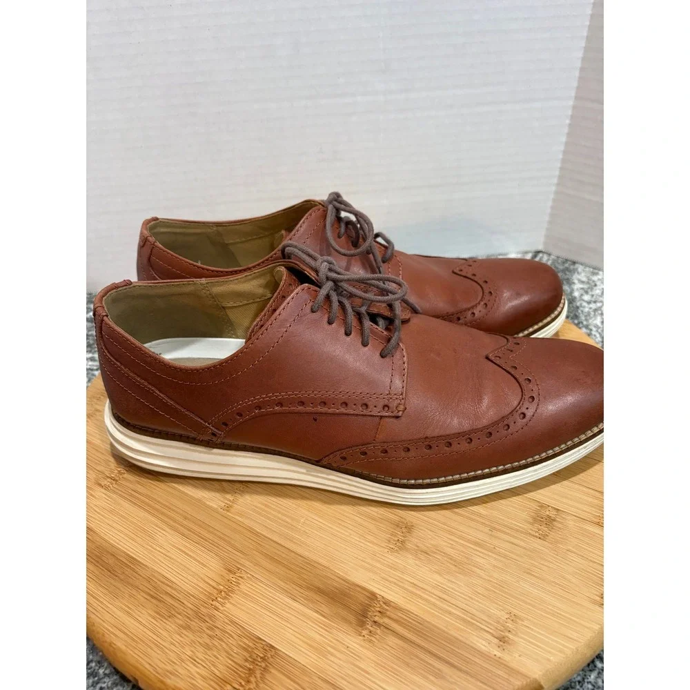 Cole Haan Brown Leather Wingtip Oxford‎ Dress Shoes Men's